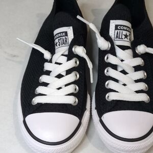 Converse Knitted Lace Black and White Shoreline All Star Sneakers Kids 12 NWOB